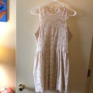 Cream lace mini dress